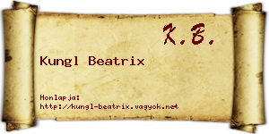 Kungl Beatrix névjegykártya